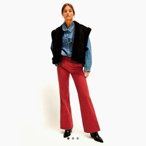Free People Sofia Wide Flare Pants Red Combo Multiple Sizes
